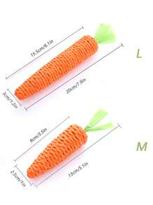 1pc Cat Toys, Pet Chew Toys, Cute Interactive Cat Toy with Carrot-Shaped Paper Rope, Stress Relief Bell, Durable