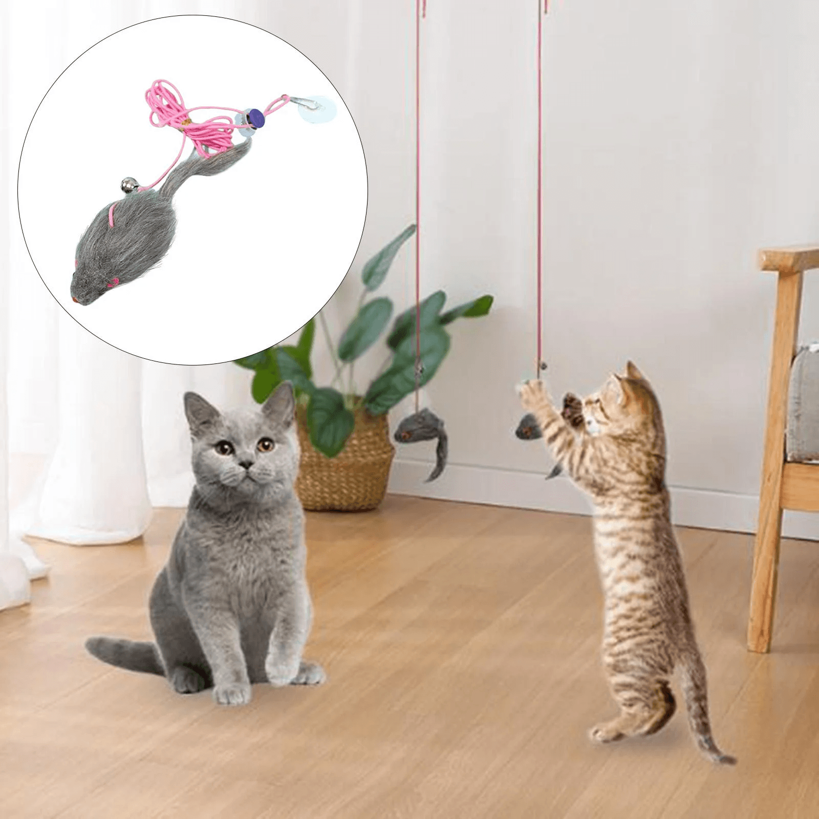 Mice Cat Catching Mouse Toy Hanging Retractable Funny Cat Supplies