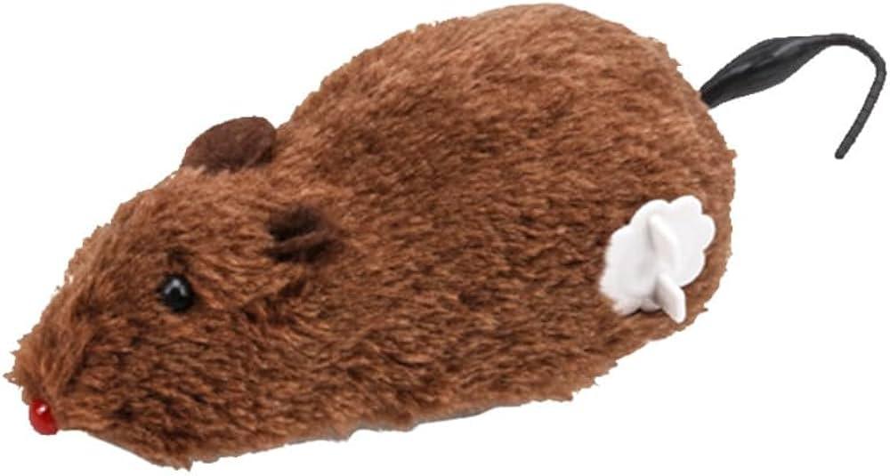 Pet Toy, Funny Clockwork Toy, Plush Mouse Toy Wind Up Toys, Mechanical Motion Power Spring Cat Dog Playing Toy