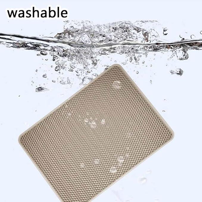 Cat Litter Mat, 60x45cm Large Honeycomb Double Layer Cat Litter Trapping Mat, Non-Slip Waterproof Urine Proof Cat Litter Box Mat, Kitten Supplies and Essentials