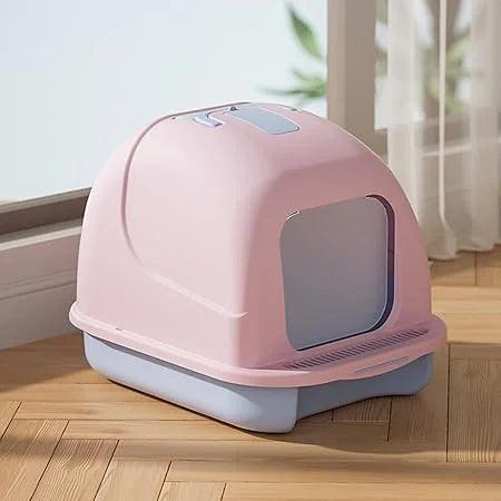 Cat Toilet Box, Large Space Odor Control Pedal Design Prevents Splashes, Fully Enclosed Cat Toilet Cat Litter Box
