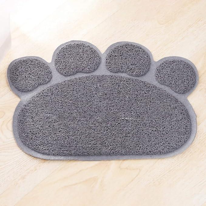 Frogued Kitten Mat Soft Leak-Proof Fine Workmanship Non-Slip Easy to Clean Less Waste Cloth Claw Shape Cat Litter Pad for Indoor Pet Litter Mat