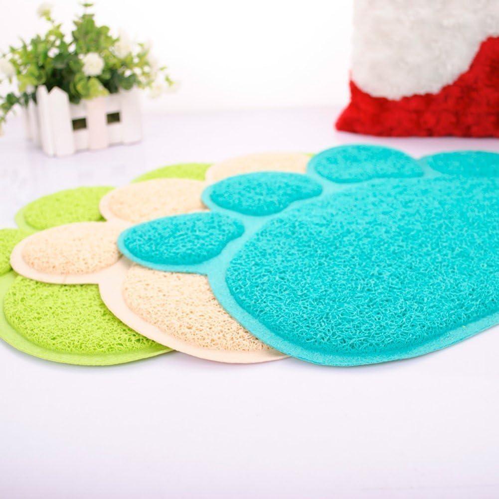Frogued Kitten Mat Soft Leak-Proof Fine Workmanship Non-Slip Easy to Clean Less Waste Cloth Claw Shape Cat Litter Pad for Indoor Pet Litter Mat