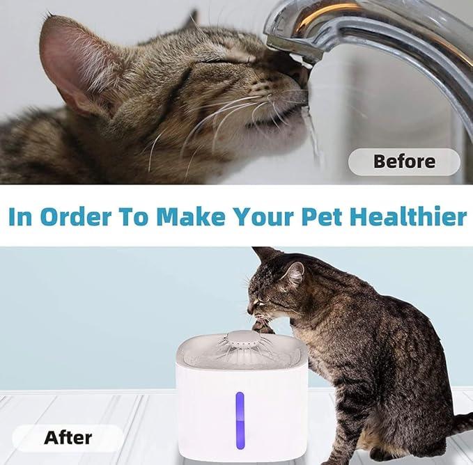 Automatic Pet Water Fountain With 3 Flow Modes and 2 filter elements, Pet Water Fountain With Led Light And Filter For Cats, Dogs And Multiple Pets