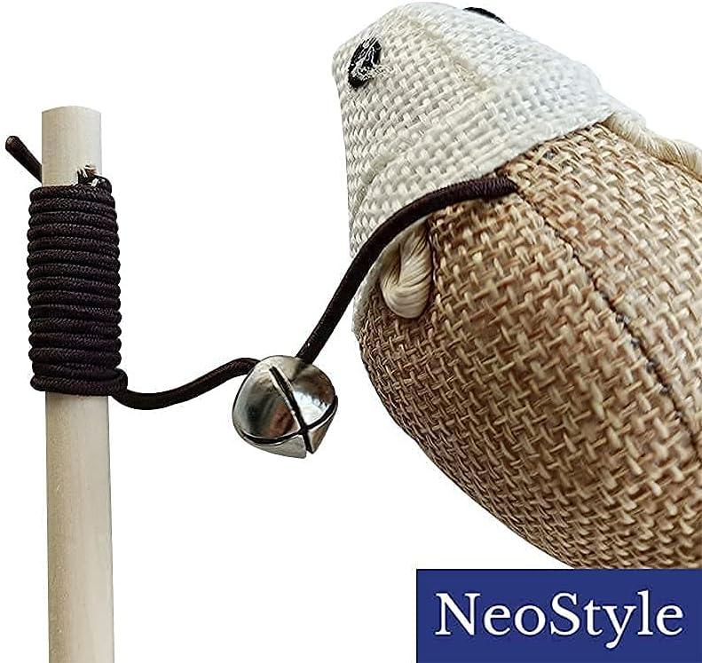 Cat Stick Toy,String Cat Toy,Cat Feather Wand Toy,Cat Interactive Toy,Bell Pole Toy Feather Tease