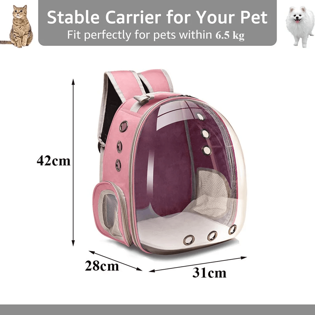 Portable Pet Carrier Travel Breathable Backpack Dogs And Cats Puppy Waterproof Transparent Breathable Space Bag