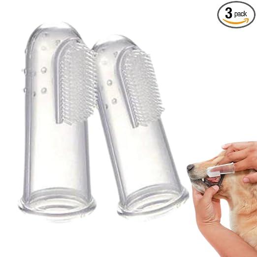 Finger Toothbrush for Pets Teeth Cleaning - Safe & Gentle Dental Care for Dogs, Cats, Kittens, & Puppies | BPA-Free Silicon Brush with Cover