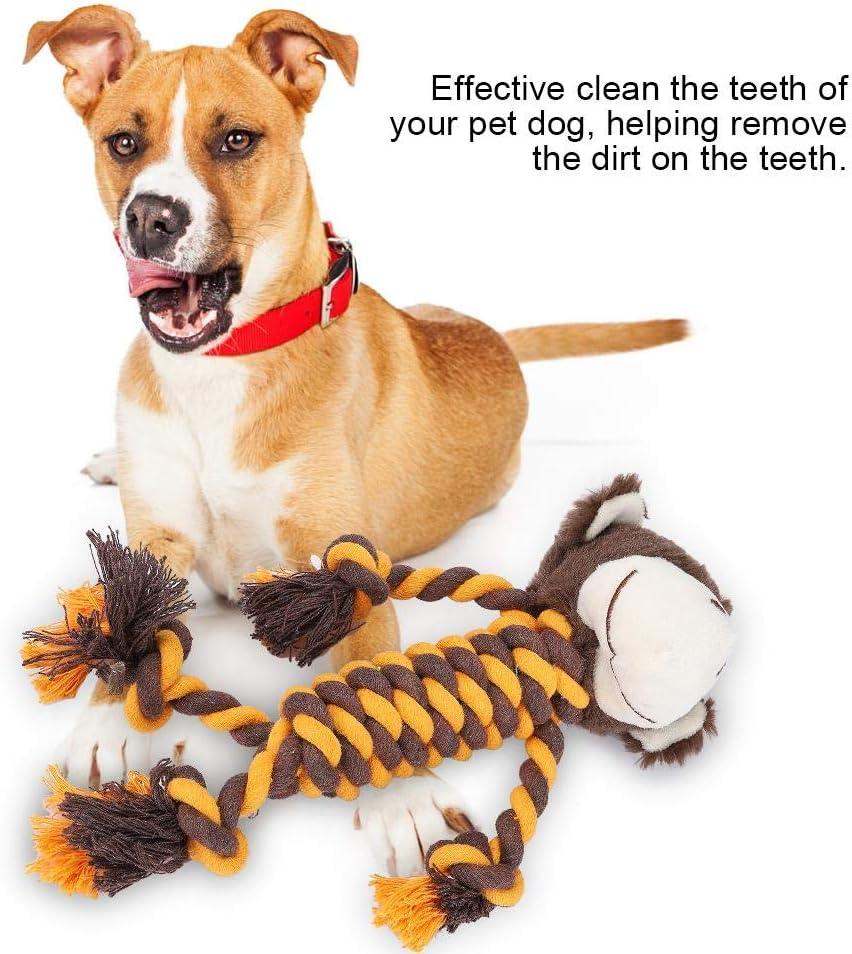 Dog Molar Toy, Durable Chew Ball Toy Dog Chew Toys Plush Cotton Rope Molar Toy Tooth Cleaning Toys Dog Training Interactive Toy(Monkey)