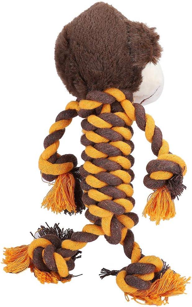 Dog Molar Toy, Durable Chew Ball Toy Dog Chew Toys Plush Cotton Rope Molar Toy Tooth Cleaning Toys Dog Training Interactive Toy(Monkey)