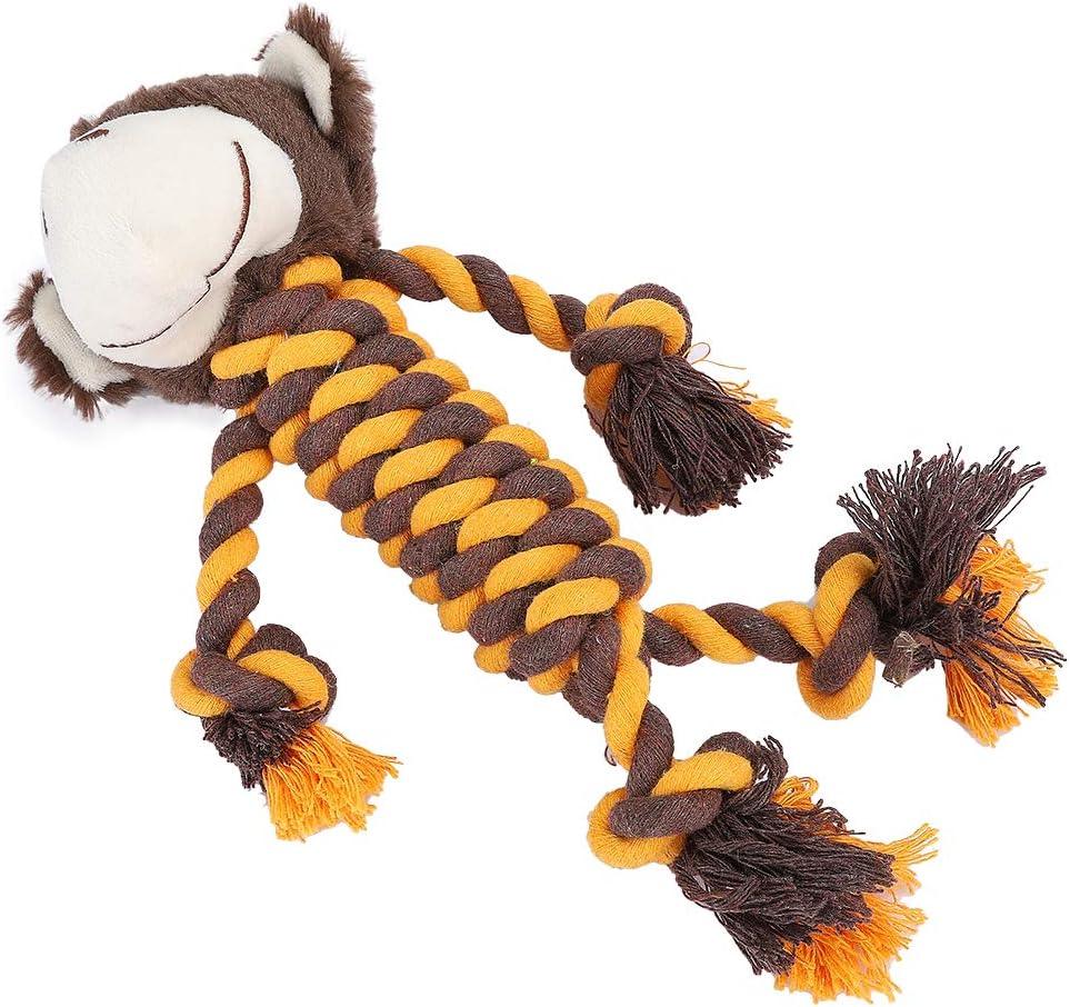 Dog Molar Toy, Durable Chew Ball Toy Dog Chew Toys Plush Cotton Rope Molar Toy Tooth Cleaning Toys Dog Training Interactive Toy(Monkey)