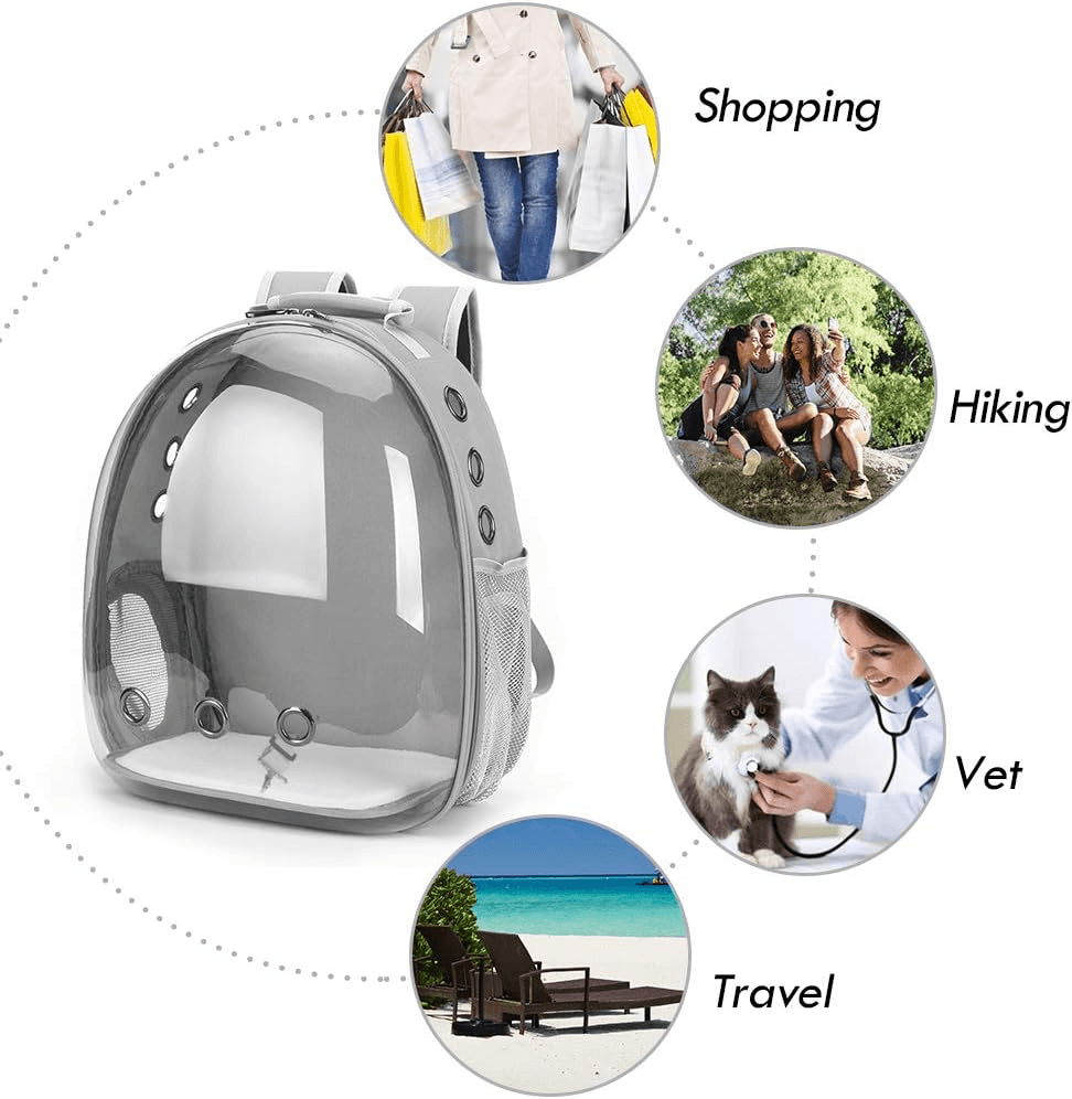 Portable Pet Carrier Travel Breathable Backpack Dogs And Cats Puppy Waterproof Transparent Breathable Space Bag