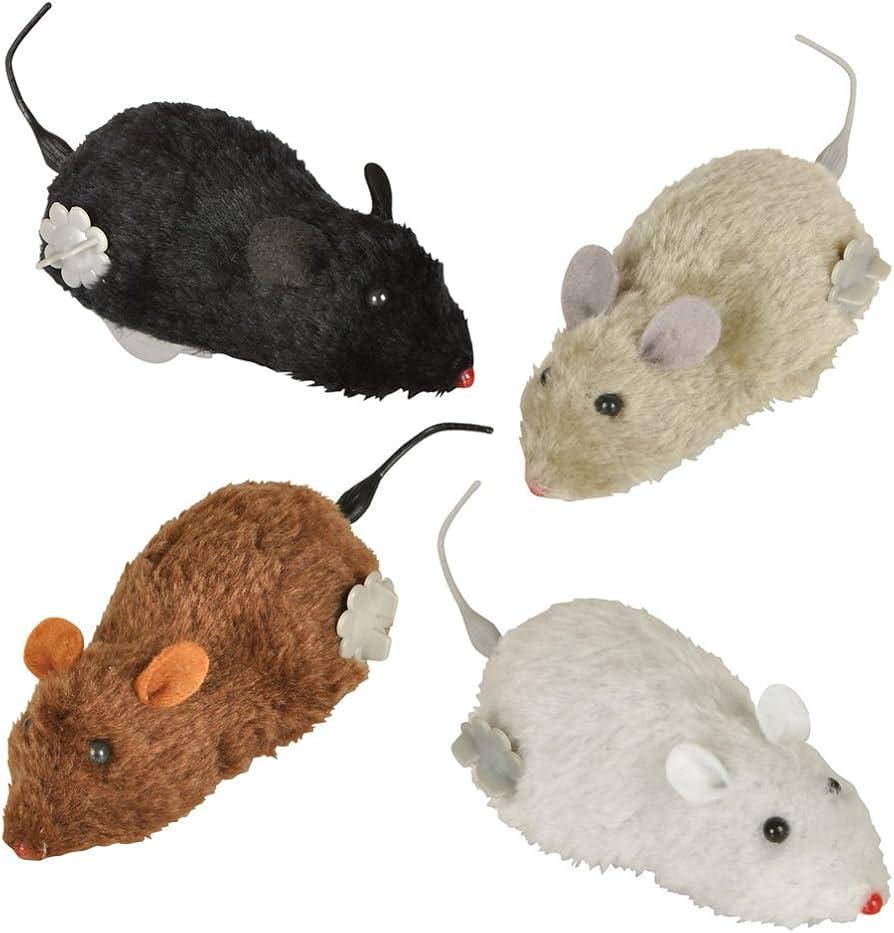 Pet Toy, Funny Clockwork Toy, Plush Mouse Toy Wind Up Toys, Mechanical Motion Power Spring Cat Dog Playing Toy