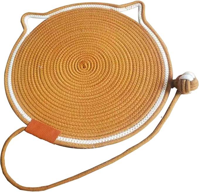 Cotton Rope Cat Scratcher Board, Scratching Post Mat, Claw Sharpener, Scratching Bed Mat, Toy