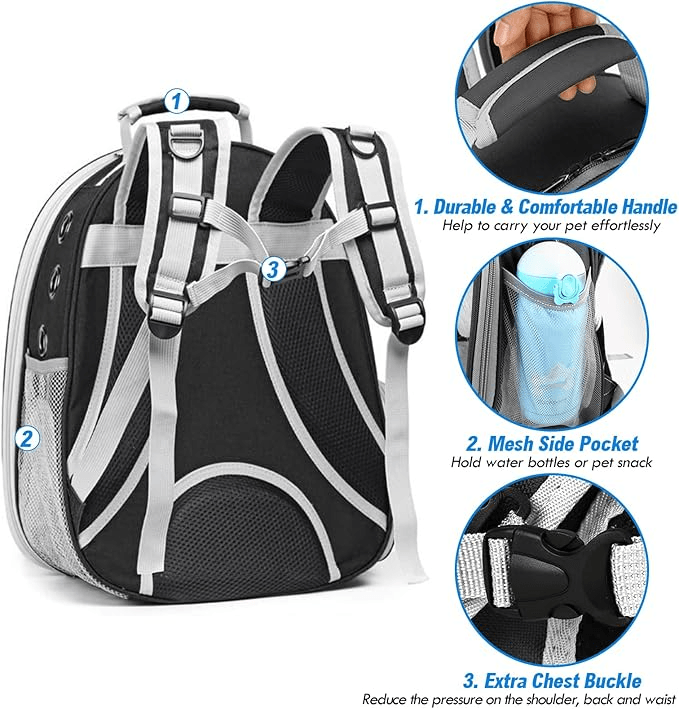 Portable Pet Carrier Travel Breathable Backpack Dogs And Cats Puppy Waterproof Transparent Breathable Space Bag