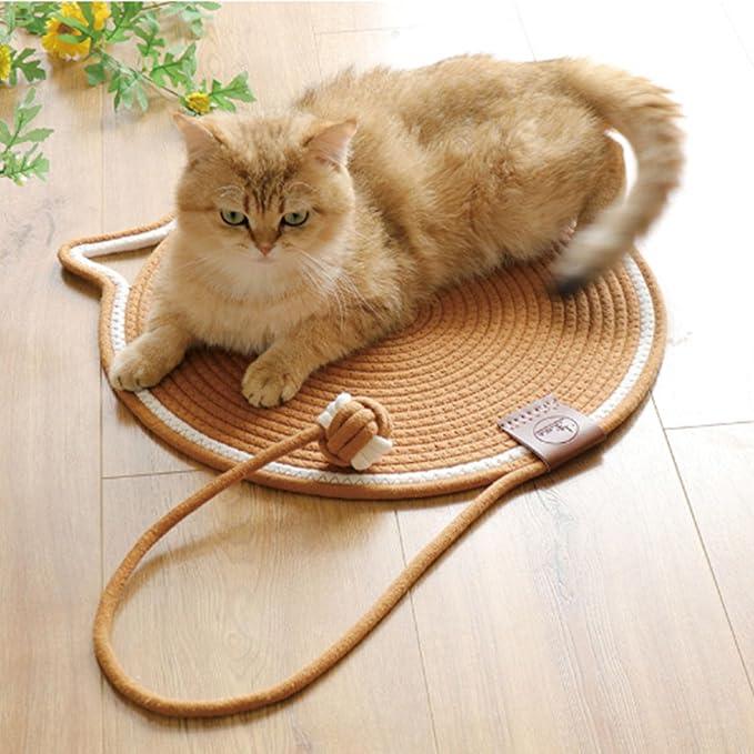 Cotton Rope Cat Scratcher Board, Scratching Post Mat, Claw Sharpener, Scratching Bed Mat, Toy