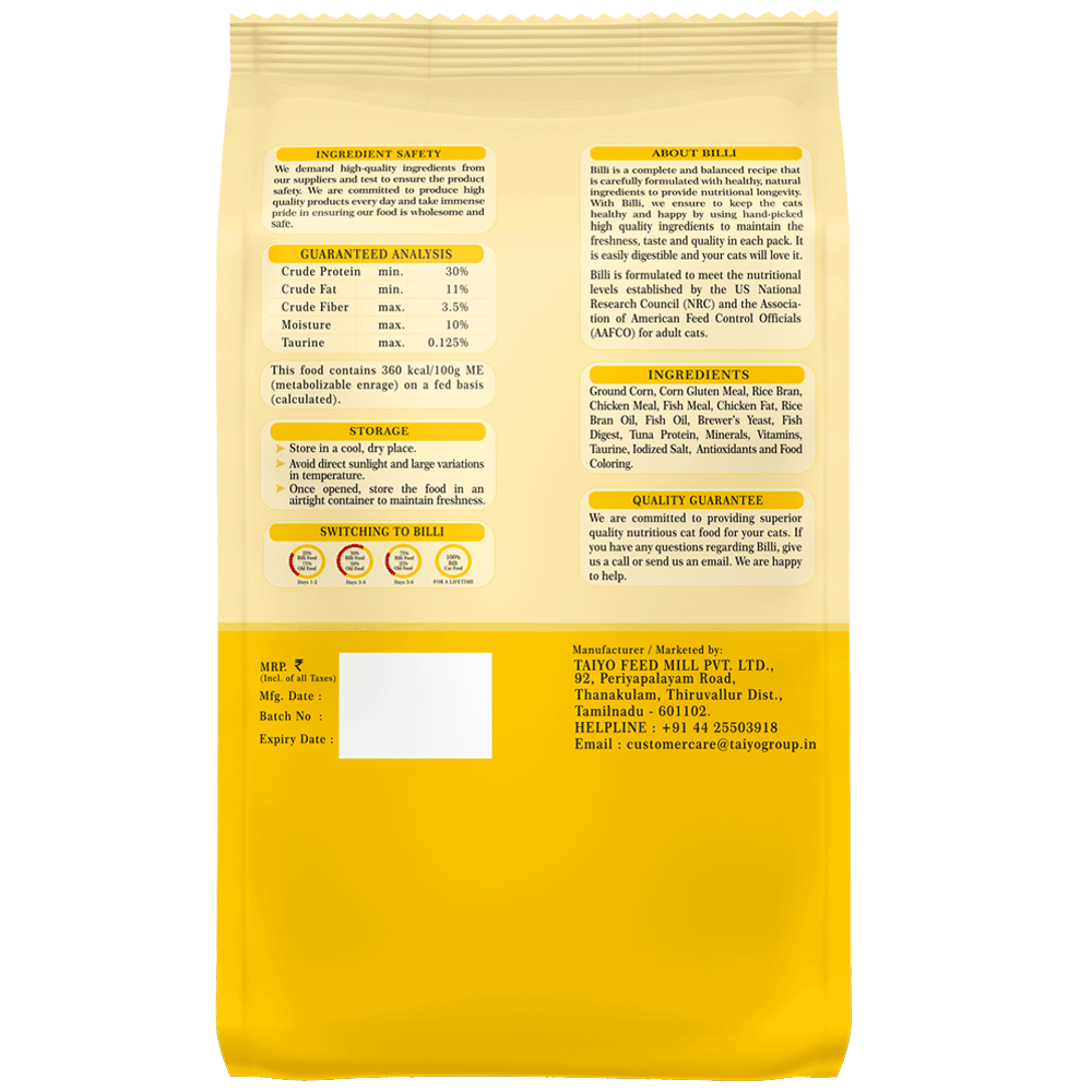 Billi Adult Cat Food in Real Chicken 1.5kg - Pet Supermarket