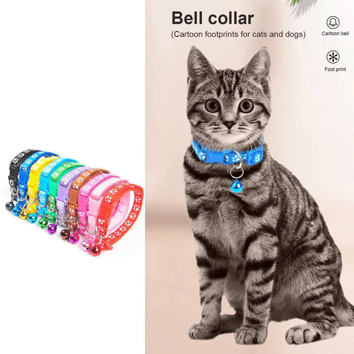 FootPrint Adjustable Collar Bell - Adjustable Collar For Cat