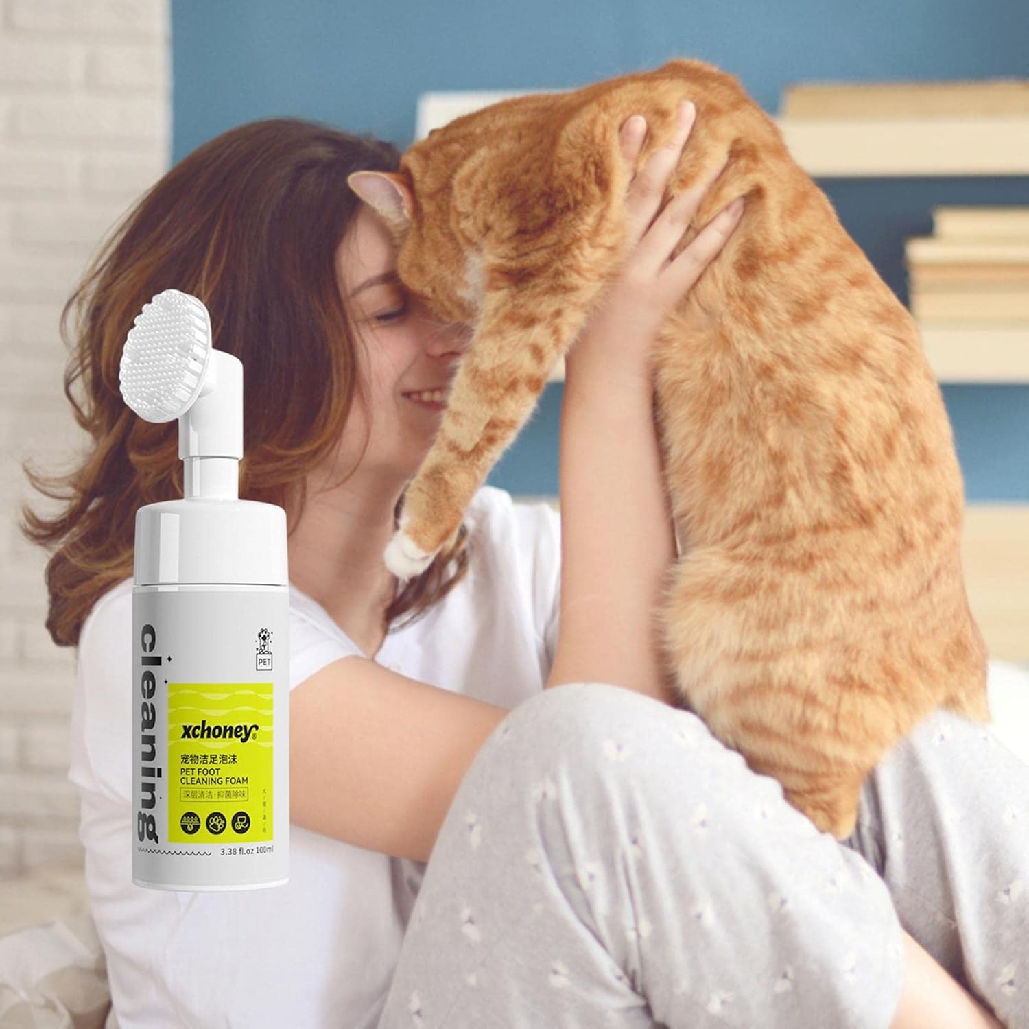 Cat Paw Cleaner | Grooming Cleaner Foaming Pet Feet Cleaner, Safe and Effective Pet Cleaning Supplies with Portable Silicone Brush for Dogs, Kittens, Puppies - Pet Supermarket