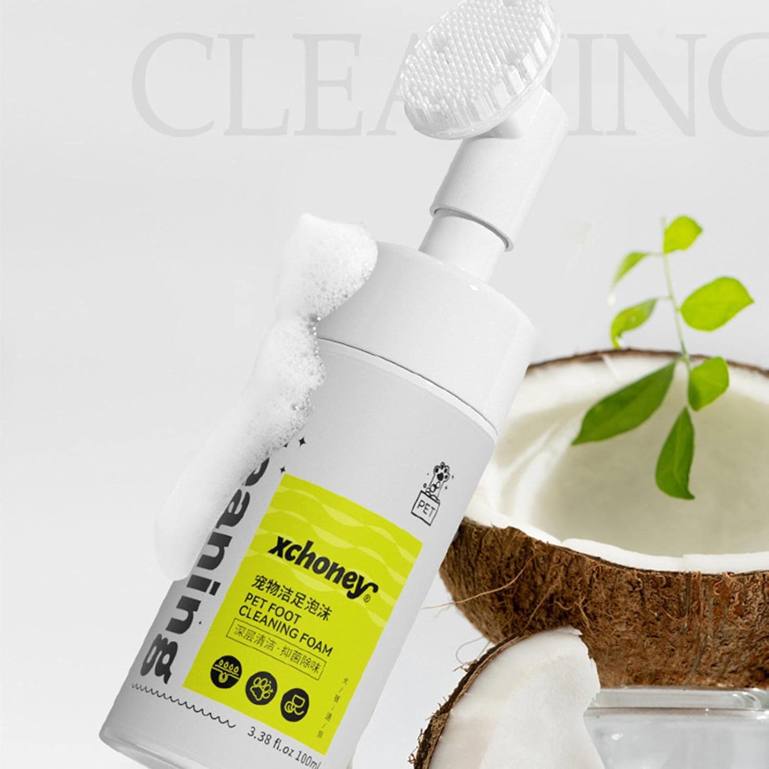 Cat Paw Cleaner | Grooming Cleaner Foaming Pet Feet Cleaner, Safe and Effective Pet Cleaning Supplies with Portable Silicone Brush for Dogs, Kittens, Puppies - Pet Supermarket