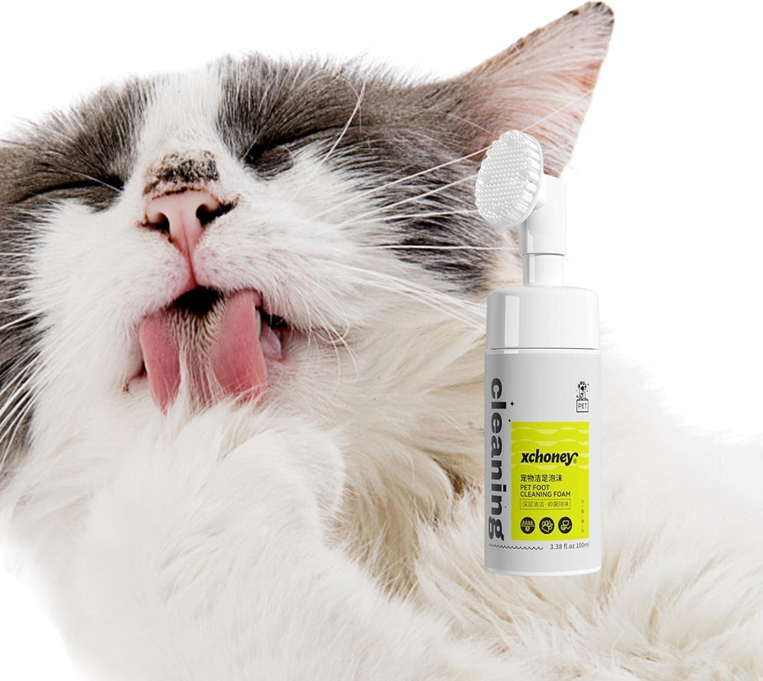 Cat Paw Cleaner | Grooming Cleaner Foaming Pet Feet Cleaner, Safe and Effective Pet Cleaning Supplies with Portable Silicone Brush for Dogs, Kittens, Puppies - Pet Supermarket