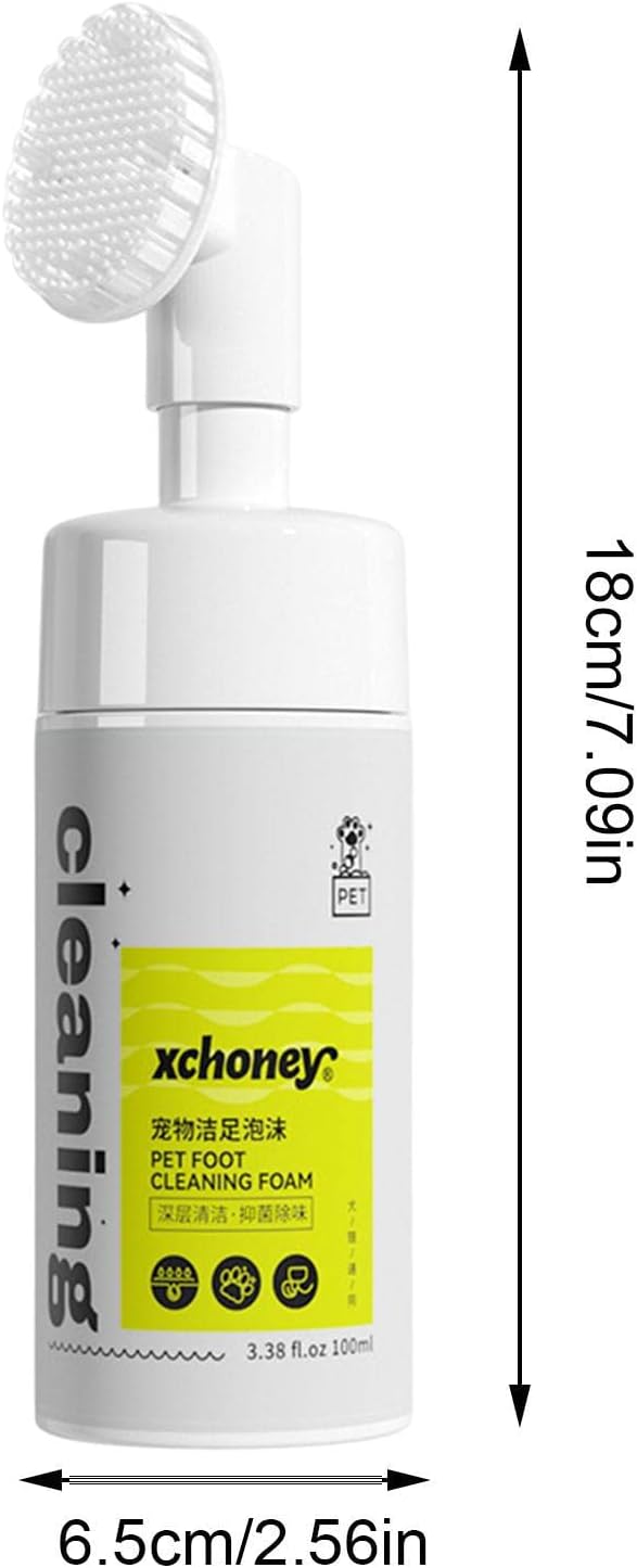 Cat Paw Cleaner | Grooming Cleaner Foaming Pet Feet Cleaner, Safe and Effective Pet Cleaning Supplies with Portable Silicone Brush for Dogs, Kittens, Puppies - Pet Supermarket