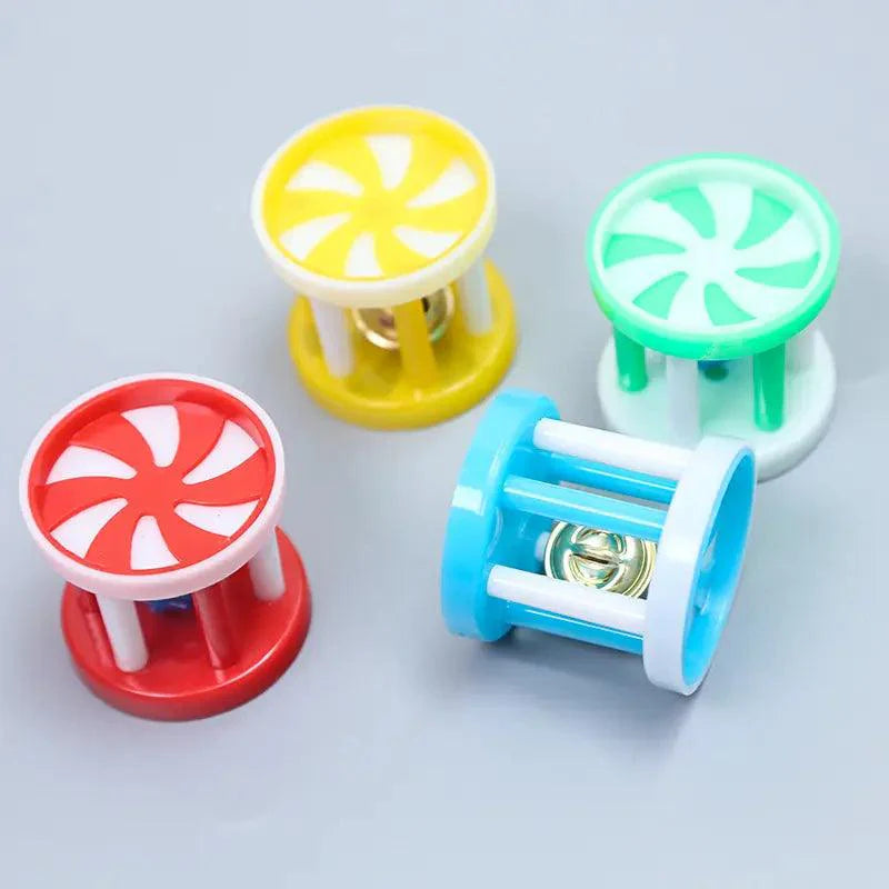 Cat Ball-Pet Ball Toy, Plastic Ringing Roller Toys, Cylinder Shape Teasing Toys for Pet Chasing Hunting Sport（Random Color)