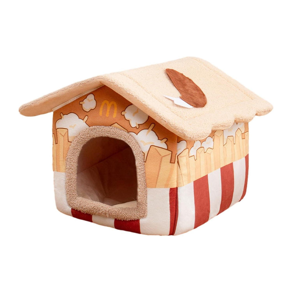 Cat Beds for Indoor Cats Removable Washable Lovely Sleeping Bed Cat Bed Cave Coffee