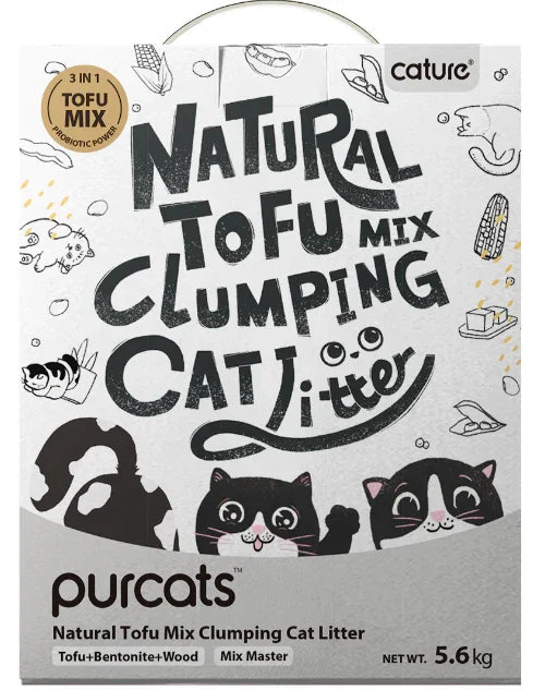 Cature Natural Mix Clumping Cat Litter Tofu+Bentonite+Wood 14L/5.6 kg