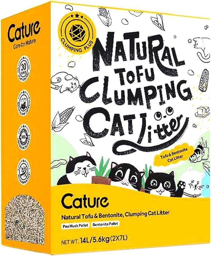 Cature Natural Tofu Mix Clumping Cat Litter Tofu and Bentonite 14L/5.6 kg Boxie Cat Litter