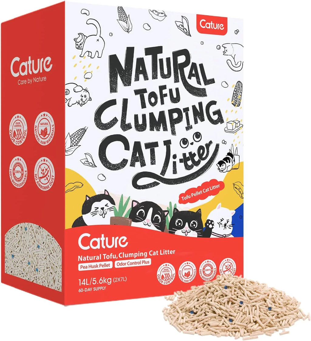 Destiny Cature Natural Tofu Mix Clumping Cat Litter Tofu and Zeolite 14L/5.6 kg Flushable Clumping Tofu Pellets