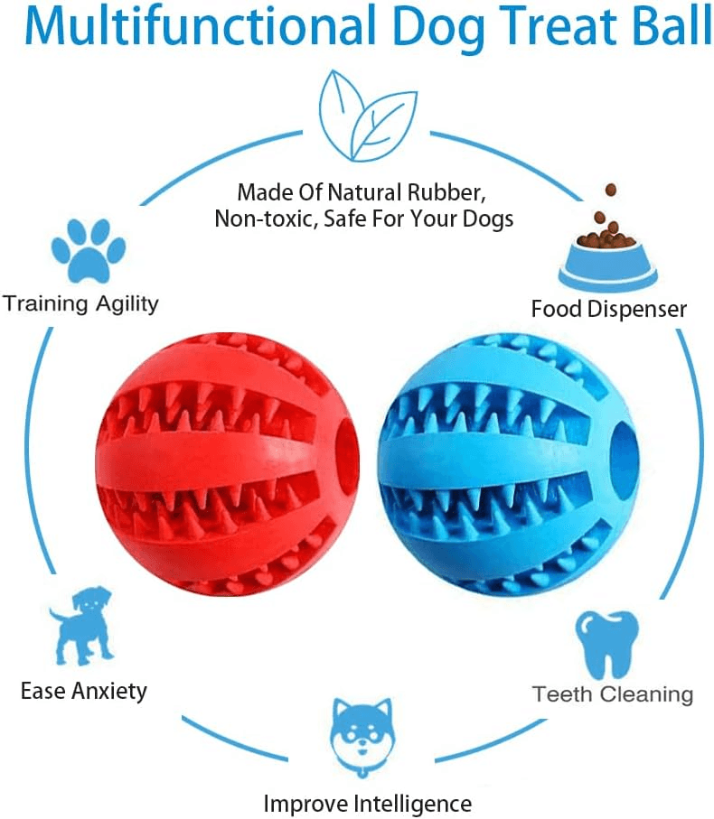 Dog Treat Toy Ball, Dog Tooth Cleaning Toy, Interactive Dog Toys