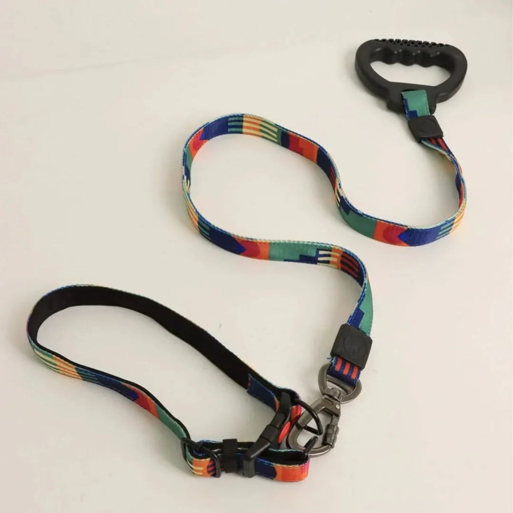 Dog Collar and Leash Set, Dog Collar with Safety Locking Buckle, Nylon Pet Training Leash with Comfortable Handle, Medium Large Dogs