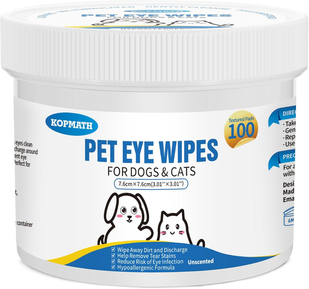 Dog Eye Wipes, Tear Stain Wipes for Dogs, Big & Thick Cat Eye Wipes for Dogs, Mild Ingredients, Texturized-1
