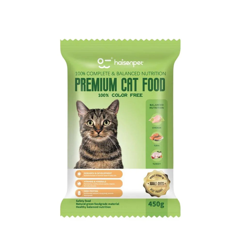Haisenpet Premium Cat Food with Chicken, Tuna And Turkey 450g - Pet Supermarket
