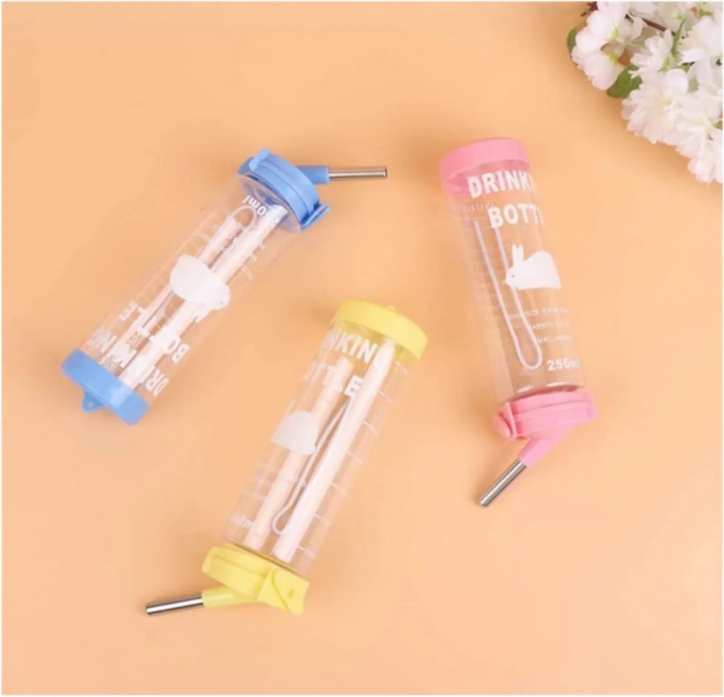 Hamster Drinker Plastic Water Bottle Dispenser Feeder HangingHamster Guinea Pig Squirrel Rabbit Drinking Head Pipe Fountain 125ml - Pet Supermarket