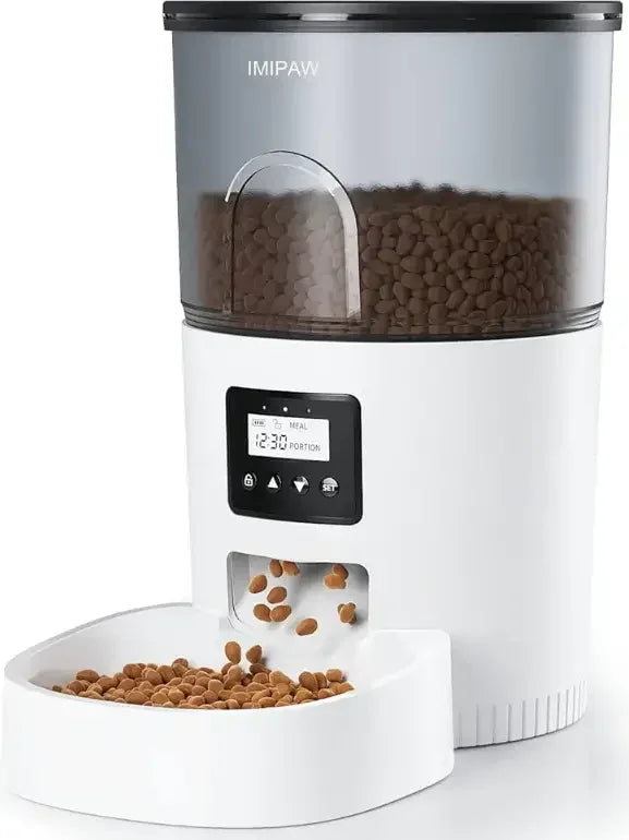 Automatic Cat Food Dispenser, WiFi Cat Feeder with APP Remote Control for Dry Pet Food, Programmable Timer, Dual Power Supply, Slow Feeder for Cats & Small Dogs - Pet Supermarket