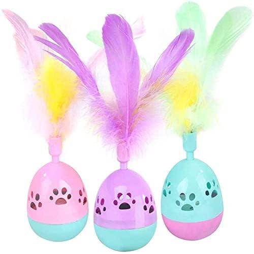 Interactive Cat Toy for Indoor Cat Feather Toys,Automatic Pet Exercise Toys,Tumbler Cat Toys for Play Cats - Pet Supermarket