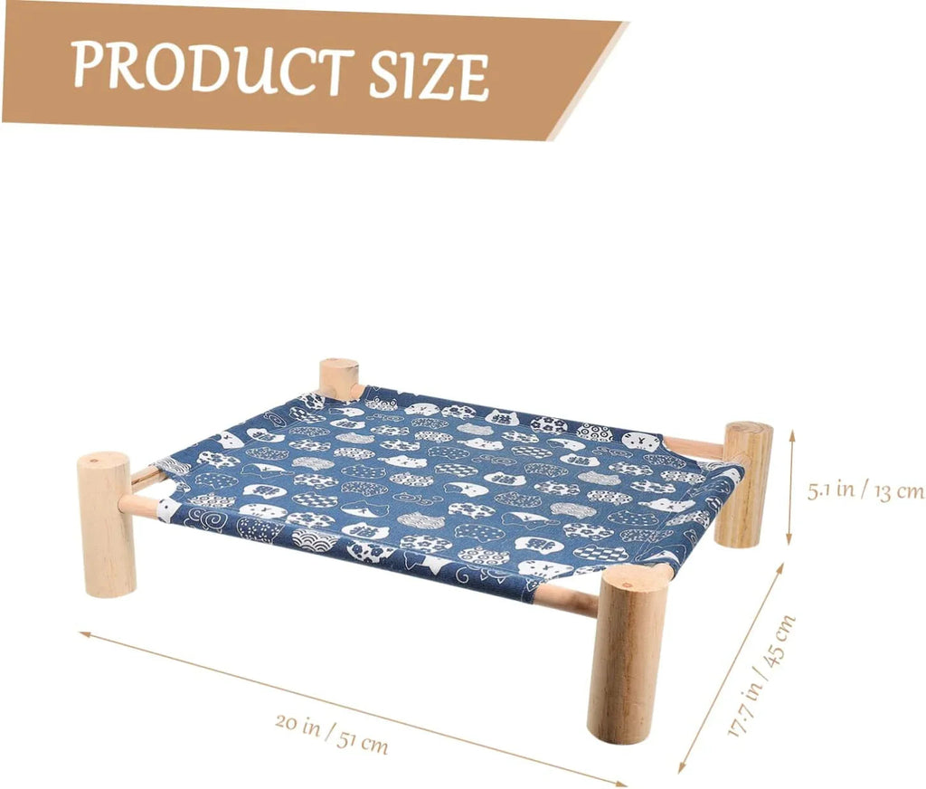 Cooling Cat and Dog Bed Breathable Summer Dog Wooden Bed Removable and Washable Beds for Small Dogs 54*11*47cm - Pet Supermarket