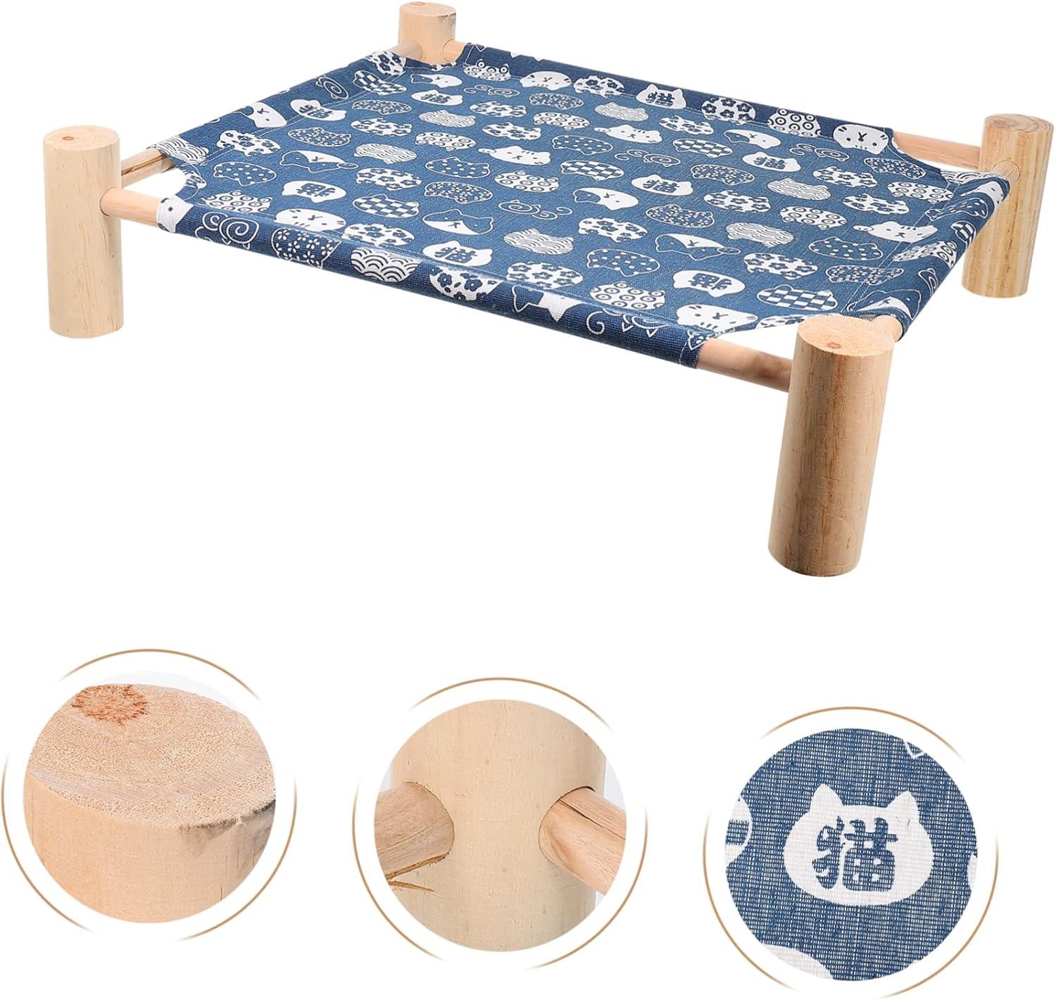 Cooling Cat and Dog Bed Breathable Summer Dog Wooden Bed Removable and Washable Beds for Small Dogs 54*11*47cm - Pet Supermarket