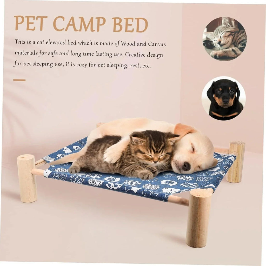 Cooling Cat and Dog Bed Breathable Summer Dog Wooden Bed Removable and Washable Beds for Small Dogs 54*11*47cm - Pet Supermarket