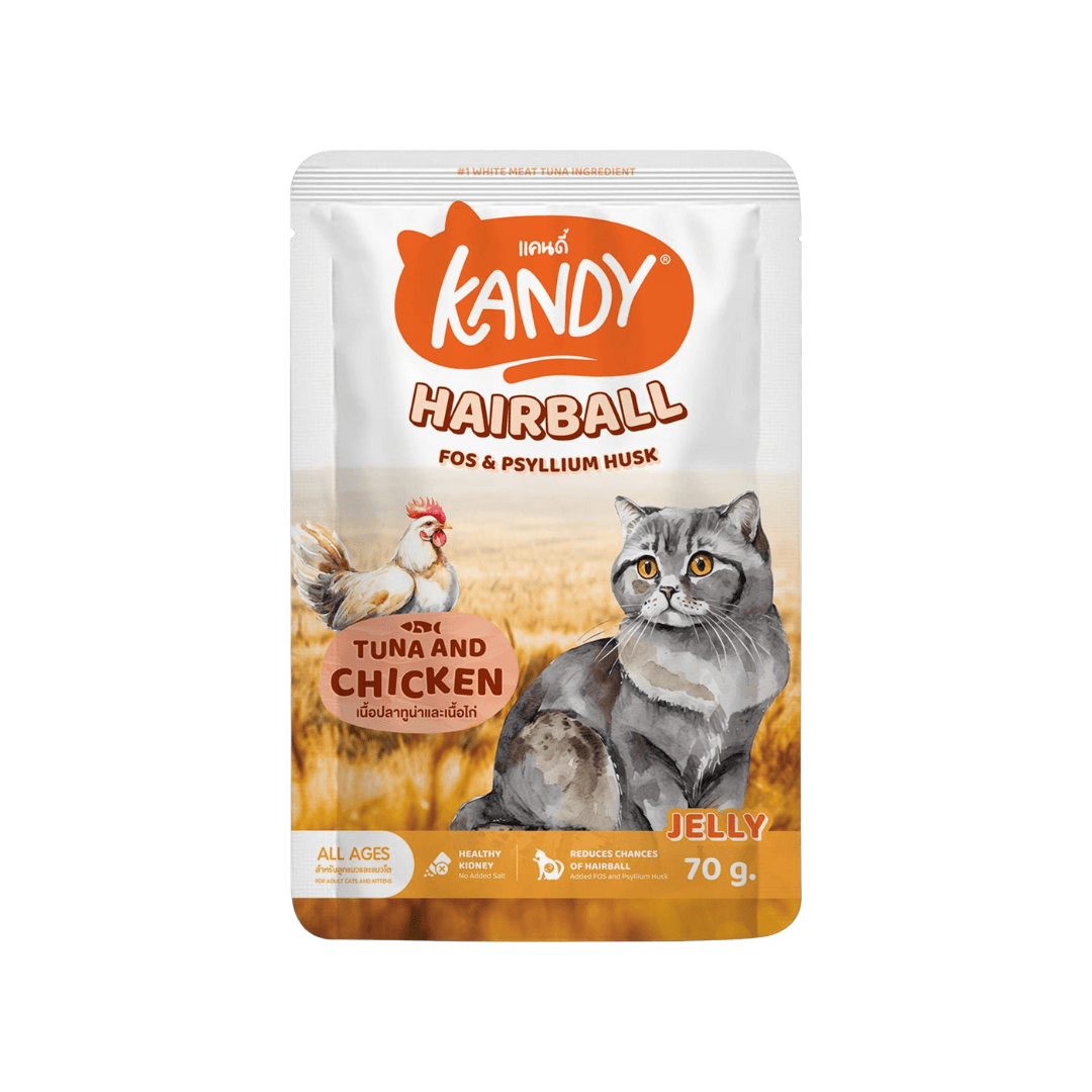 Kandy HAIRBALL Pouch with Chicken & Tuna in Jelly 70g