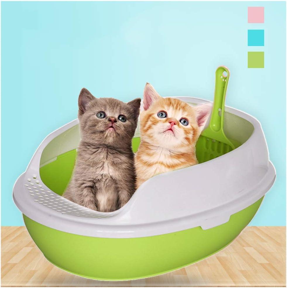 Medium Cat Litter Tray Open Anti-Splash Semi-Closed Cat Litter Box For Young Cats Kitten Litter Box