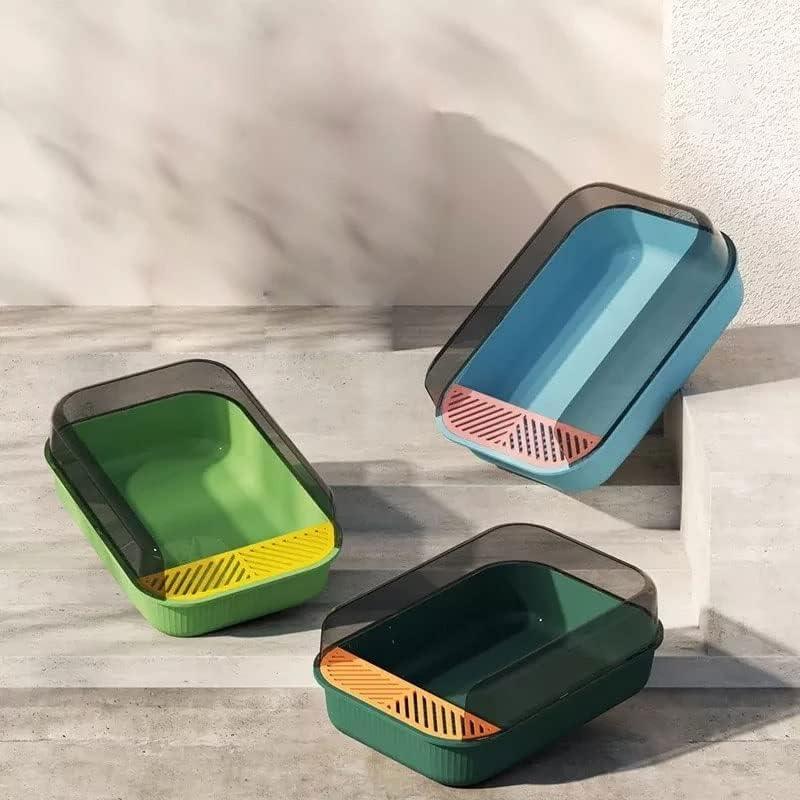 Large Capacity Cat Litter Box Semi-closed Sand Box for Cats Toilet Anti Splash Cat Tray
