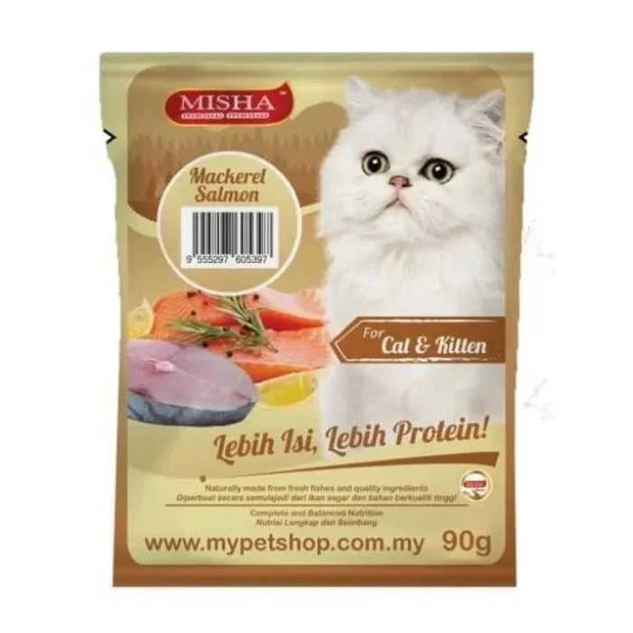 MISHA Kitten Wet Cat Food with Mackerel & Salmon 90g