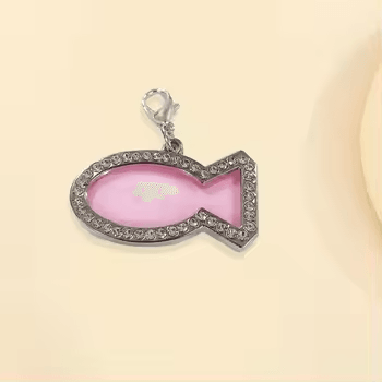 Crystal Bling Cat Dog ID Tag Pet Stainless Steel Personalized ID Frame Photo Frame Tag Name Tag