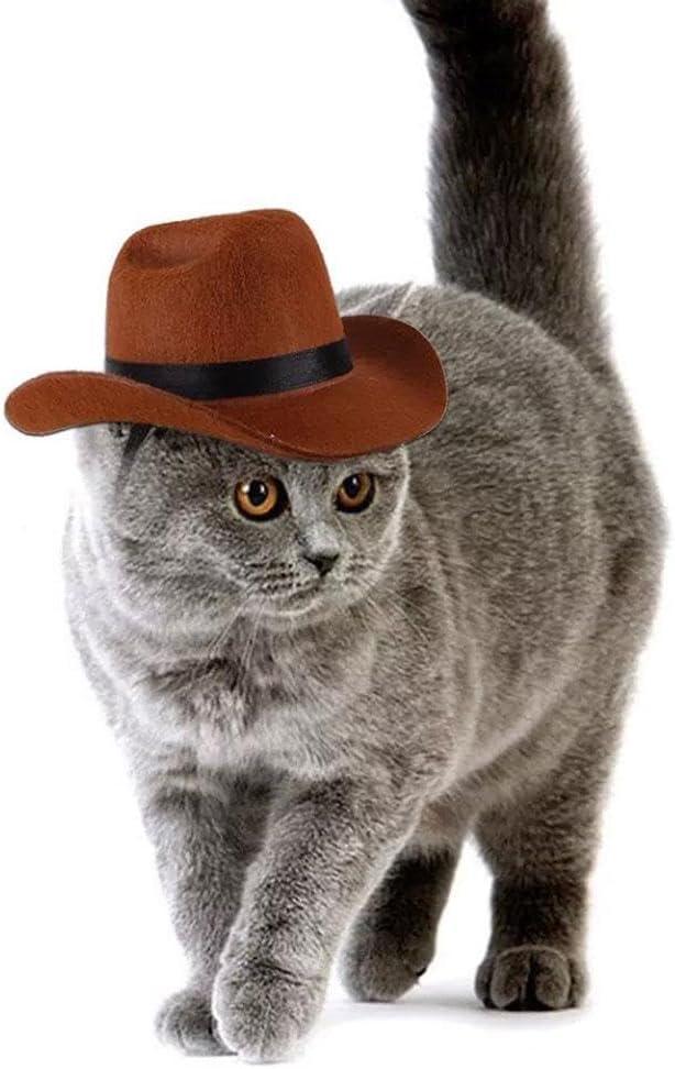 Adjustable Strap Western Style Cowboy Hat for Small & Medium Dogs Top Hat Headwear Cat and Dog Photo Props, Dog Costume Accessory - Pet Supermarket