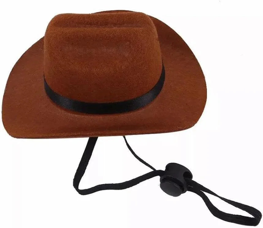 Adjustable Strap Western Style Cowboy Hat for Small & Medium Dogs Top Hat Headwear Cat and Dog Photo Props, Dog Costume Accessory - Pet Supermarket