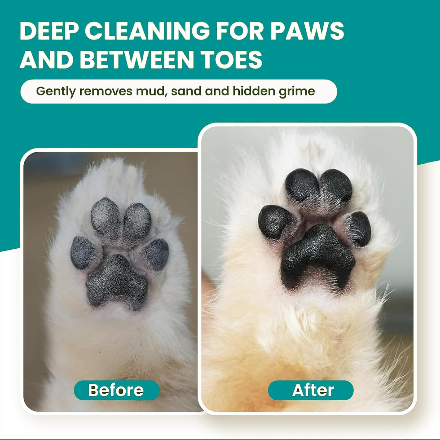 Pet Dog Paw Cleaner Foam, No-Rinse Formula with Soft Bristle Scrubber, Dog Paw Cleaner & Washer for Muddy Paws - Pet Supermarket