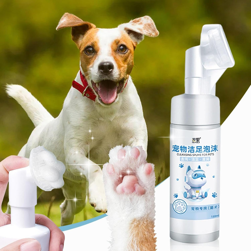 Pet Paw Cleaning Foam - Waterless Shampoo,150ml Paw Cleaner with Soft Silicone Brush, No-Rinse Shampoo for Pets and Dogs Foccar - Pet Supermarket