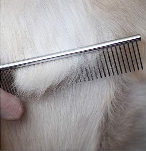 Cat and Dog Grooming Brush Comb Stainless Steel Teeth Metal Cats Dog Comb for Removing Hair (M: 194cm) - Pet Supermarket